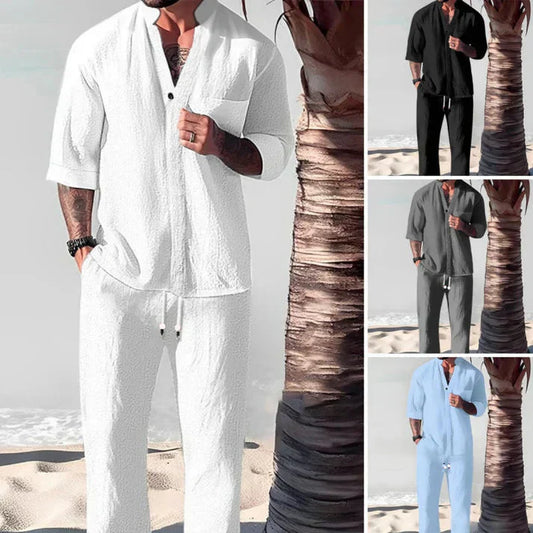 🌿2026 Hot Sale💧Tweedelige katoenen set voor heren: top en broek