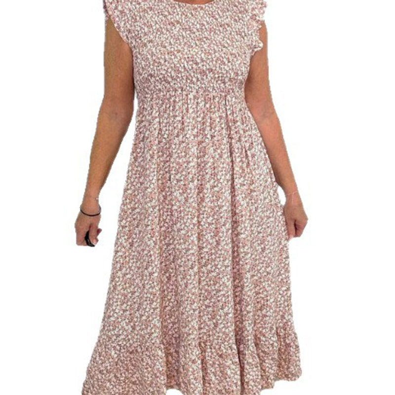 🎉🛍️Hot Promotion 50% OFF💃Elegante damesjurk met bloemenpatroon, hoge taille en geplooide mouwen