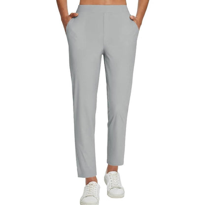 ⏰🎁Hoge elastische broek voor dames met zakken met ritssluiting