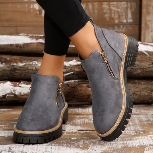 👠 ✨Dames Ronde Neus Schoenen Met Zij-ritssluiting: Comfortabel & Stijlvol Voor Elke Dag!