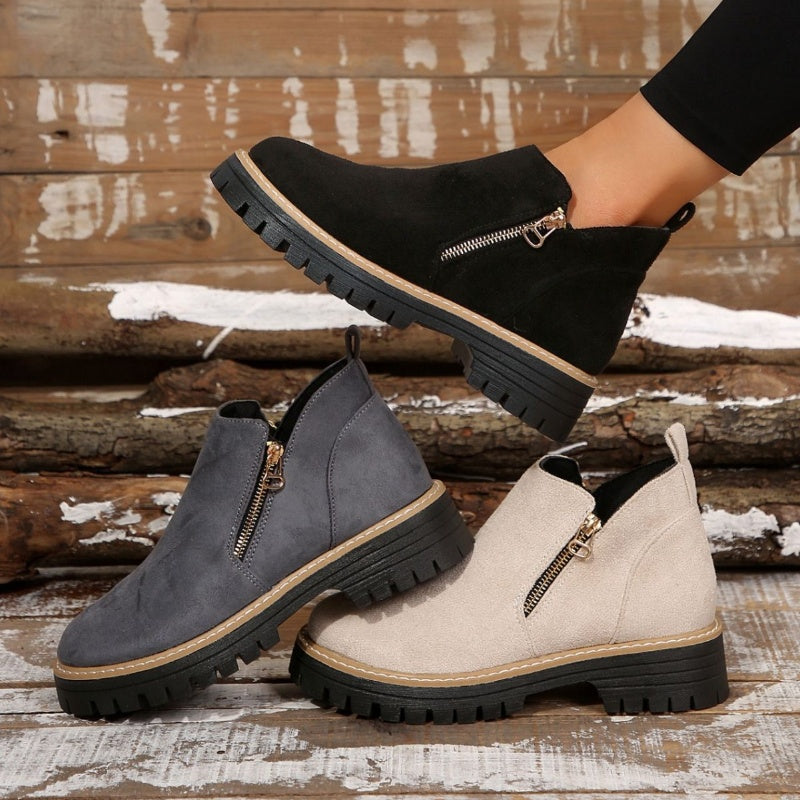 👠 ✨Dames Ronde Neus Schoenen Met Zij-ritssluiting: Comfortabel & Stijlvol Voor Elke Dag!