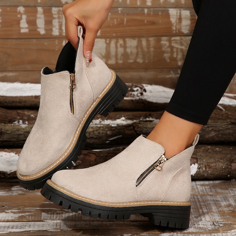 👠 ✨Dames Ronde Neus Schoenen Met Zij-ritssluiting: Comfortabel & Stijlvol Voor Elke Dag!