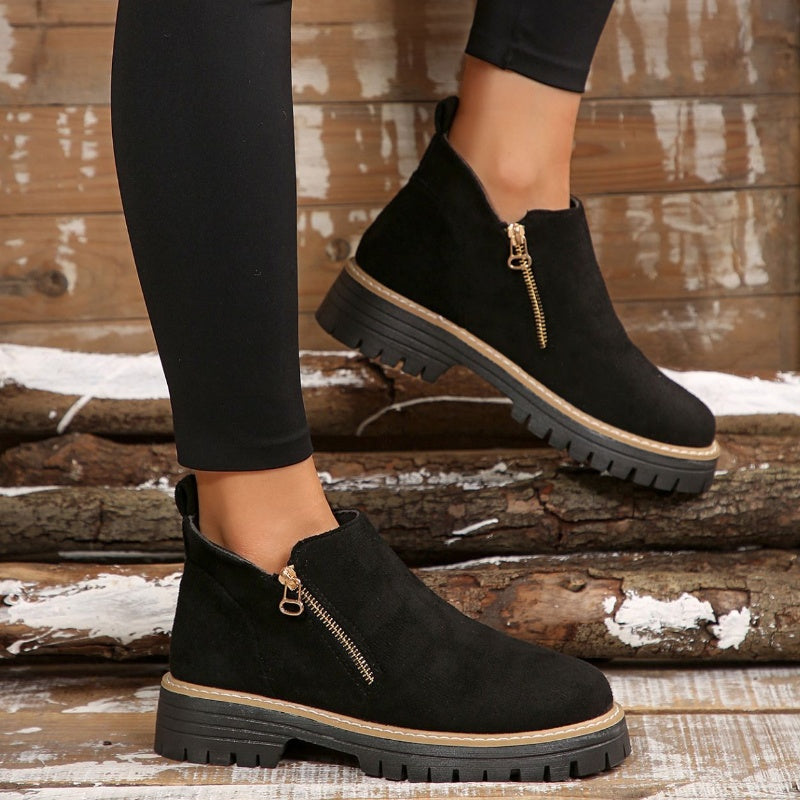 👠 ✨Dames Ronde Neus Schoenen Met Zij-ritssluiting: Comfortabel & Stijlvol Voor Elke Dag!