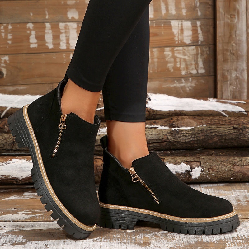 👠 ✨Dames Ronde Neus Schoenen Met Zij-ritssluiting: Comfortabel & Stijlvol Voor Elke Dag!