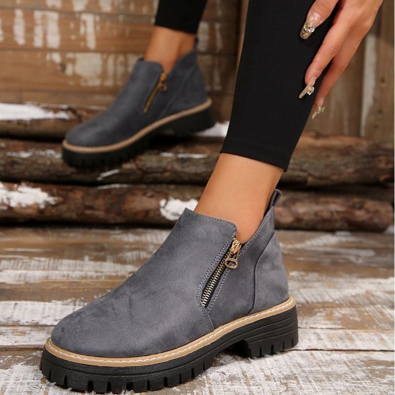 👠 ✨Dames Ronde Neus Schoenen Met Zij-ritssluiting: Comfortabel & Stijlvol Voor Elke Dag!