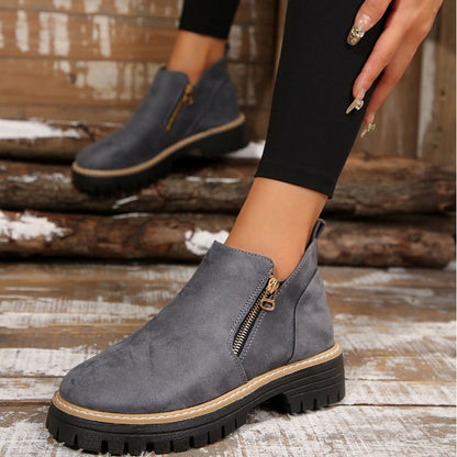 👠 ✨Dames Ronde Neus Schoenen Met Zij-ritssluiting: Comfortabel & Stijlvol Voor Elke Dag!