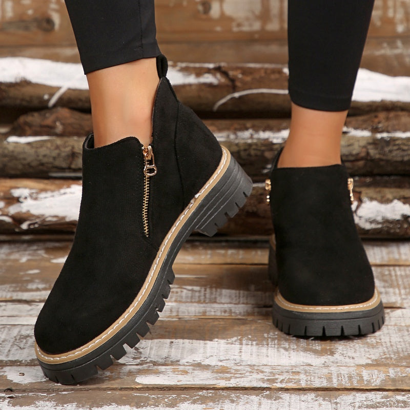 👠 ✨Dames Ronde Neus Schoenen Met Zij-ritssluiting: Comfortabel & Stijlvol Voor Elke Dag!
