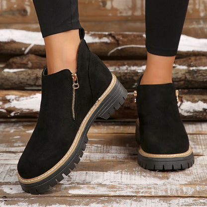 👠 ✨Dames Ronde Neus Schoenen Met Zij-ritssluiting: Comfortabel & Stijlvol Voor Elke Dag!