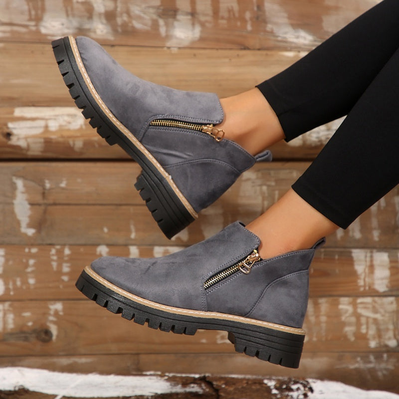 👠 ✨Dames Ronde Neus Schoenen Met Zij-ritssluiting: Comfortabel & Stijlvol Voor Elke Dag!