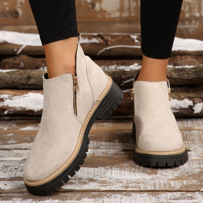 👠 ✨Dames Ronde Neus Schoenen Met Zij-ritssluiting: Comfortabel & Stijlvol Voor Elke Dag!