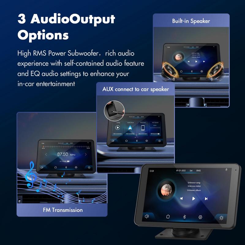 2025 Dernier écran portable de Carplay | Système d'infodivertissement de voiture multi-appareil à grande compatibilité