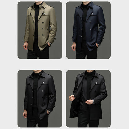 🔥Gratis verzending✈️Trenchcoat voor Heren met Middellange Lengte en Afneembare Voering