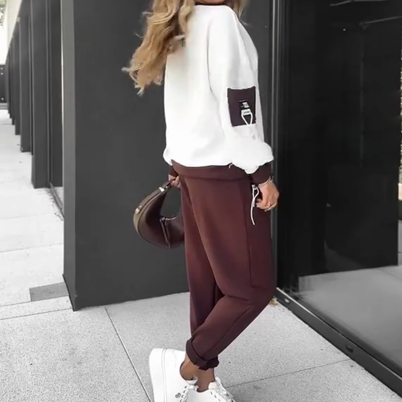 🎉LIVRAISON GRATUITE🎉 Ensemble sweat à capuche et pantalon de jogging à blocs de couleurs