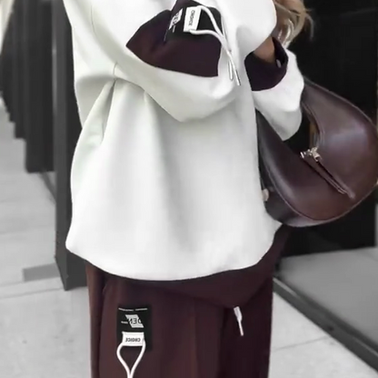 🎉LIVRAISON GRATUITE🎉 Ensemble sweat à capuche et pantalon de jogging à blocs de couleurs