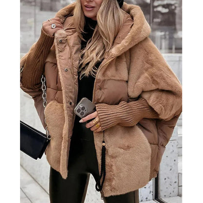 🔥Pré-réchauffement hivernal - Remises énormes🔥Manteau bouffant tricoté surdimensionné de luxe pour femme - Incontournable de l'hiver avec un design patchwork et une chaleur maximale !
