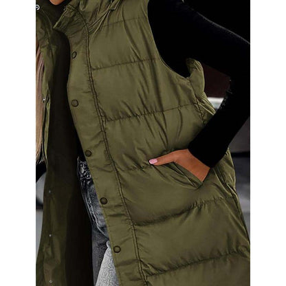 ❄️ Manteau long en duvet pour femme – Capuche amovible, fermeture éclair et boutons – Une élégance chaleureuse pour chaque saison !