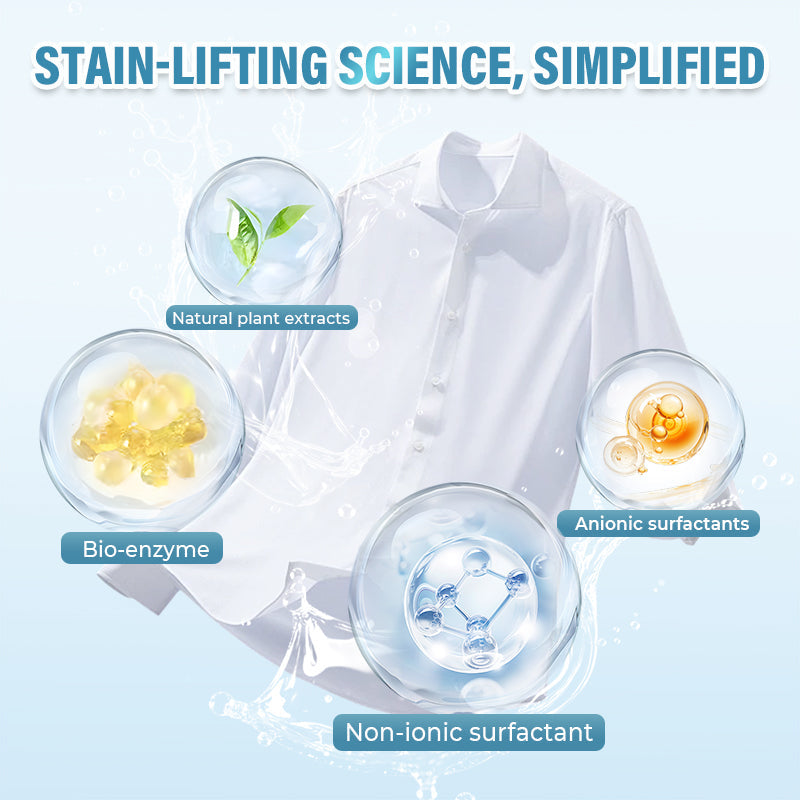 ✨ Puissant détachant pour vêtements - Élimine les taches de graisse, de vin et d'encre en quelques secondes, doux pour les tissus 🧴🔥