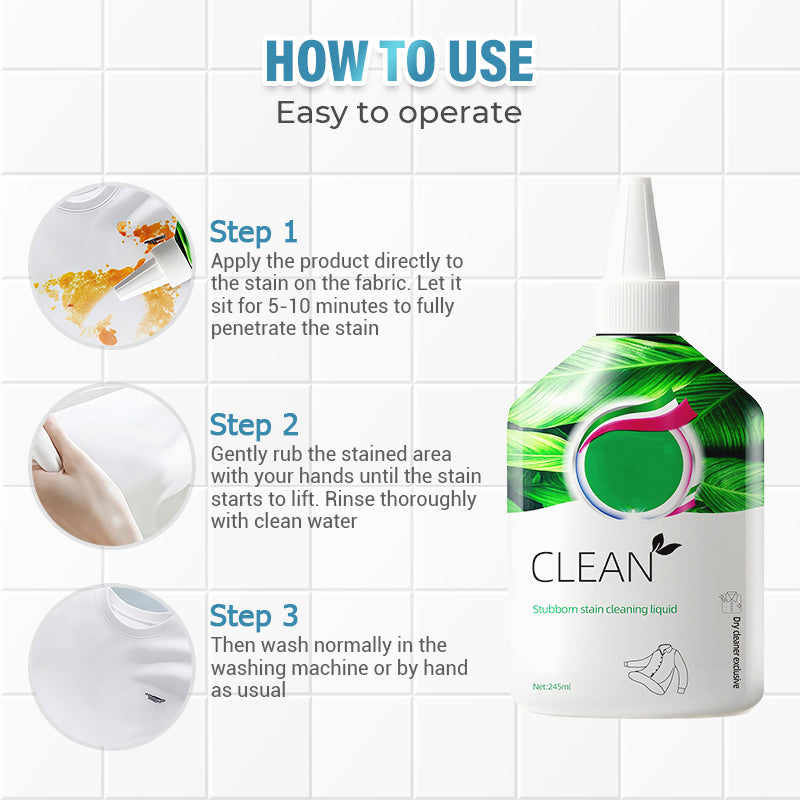 ✨ Puissant détachant pour vêtements - Élimine les taches de graisse, de vin et d'encre en quelques secondes, doux pour les tissus 🧴🔥