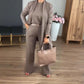 ⏳Especial por tiempo limitado⏰Elegante conjunto de 3 piezas que incluye cárdigan largo, top y pantalón💞