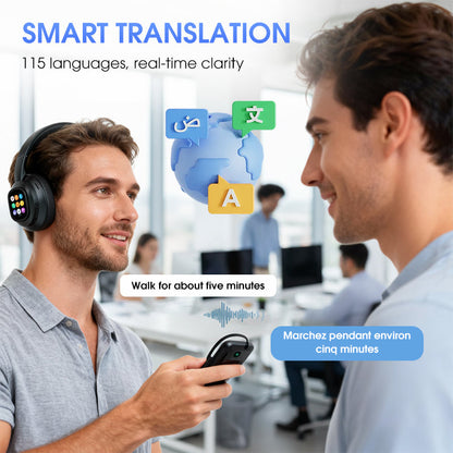 🎧 50% de réduction! ✨ Casque Bluetooth IA - Écran LCD intelligent et assistant vocal avec qualité sonore premium pour la musique et les appels 📱✨