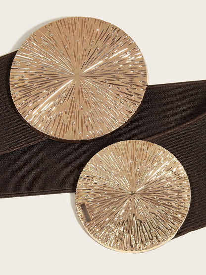 Vintage gouden gesp hoge elastische riem voor dames🎁