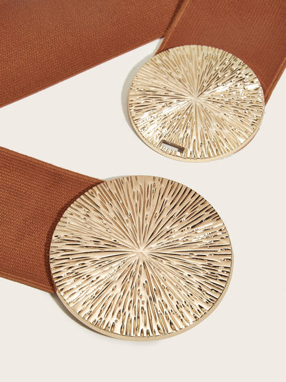 Vintage gouden gesp hoge elastische riem voor dames🎁