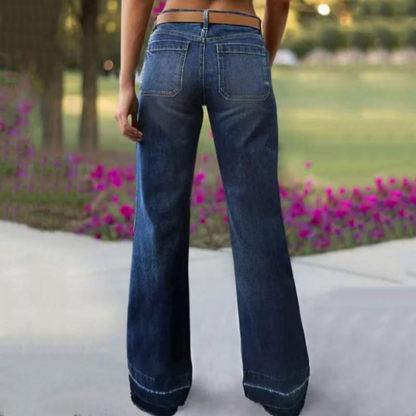 🎉Nieuwjaars Cadeau 50% KORTING!👖Retro Flare Jeans Dames – Slank Effect, Comfortabele Stretch & Utilitaire Zakken!