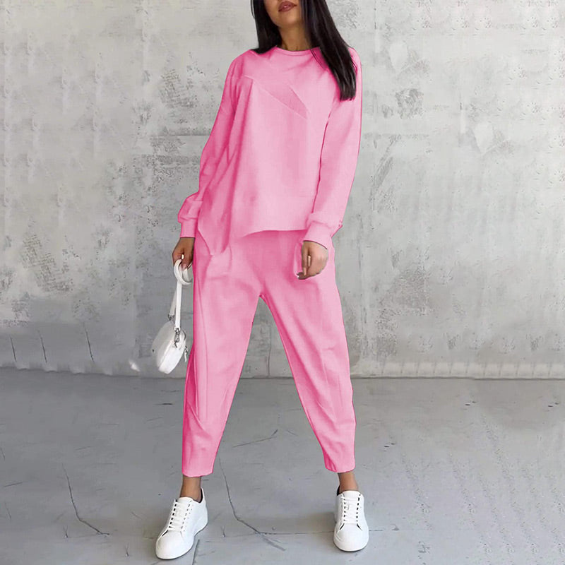 ⏰ Now only 50% off!🔥Women's Irregular Hem Top & Casual Pants Set