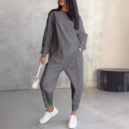 ⏰ Now only 50% off!🔥Women's Irregular Hem Top & Casual Pants Set