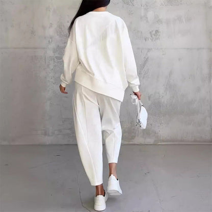 ⏰ Now only 50% off!🔥Women's Irregular Hem Top & Casual Pants Set