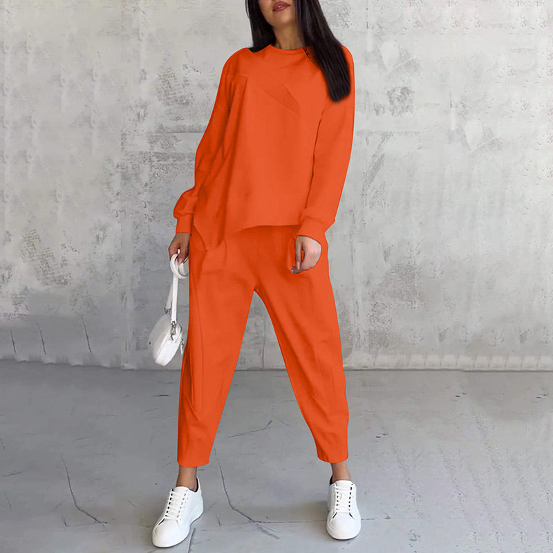 ⏰ Now only 50% off!🔥Women's Irregular Hem Top & Casual Pants Set