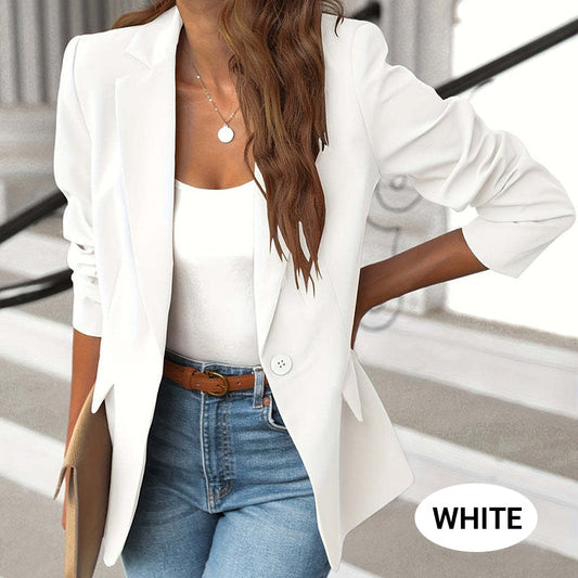 Elegante effen jas met kraag