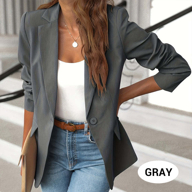 Elegante effen jas met kraag
