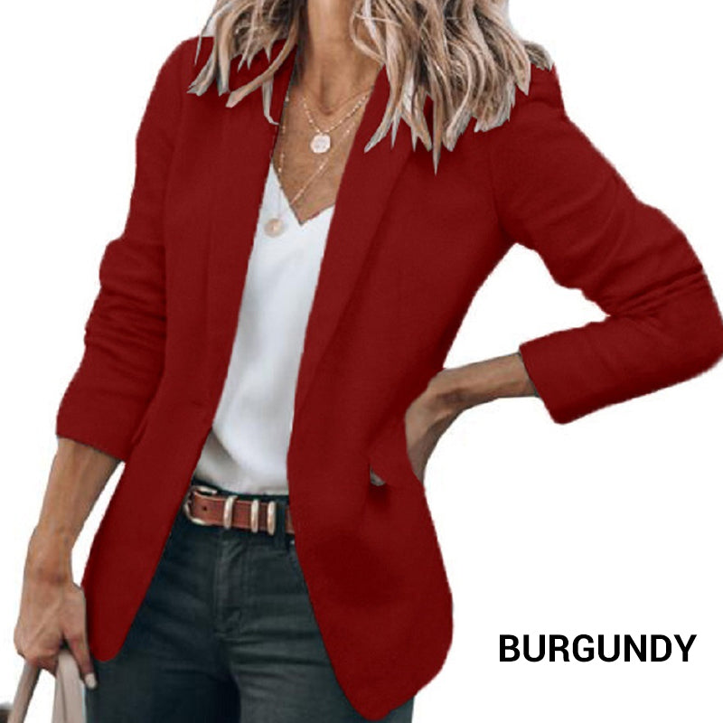 Elegante effen jas met kraag