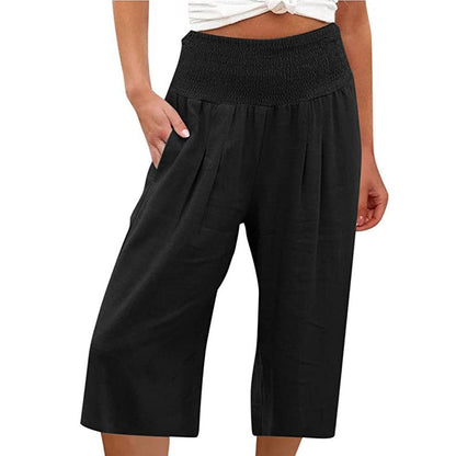 ⏰🔥 TIJDELIJK 50% KORTING! 👖 Lichtgewicht cropped broek voor dames met elastische taille (S-3XL) – Comfortabel, soepel vallend & perfect voor casual zomeroutfits ✨🌿