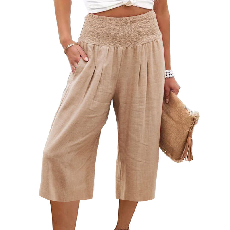 ⏰🔥 TIJDELIJK 50% KORTING! 👖 Lichtgewicht cropped broek voor dames met elastische taille (S-3XL) – Comfortabel, soepel vallend & perfect voor casual zomeroutfits ✨🌿