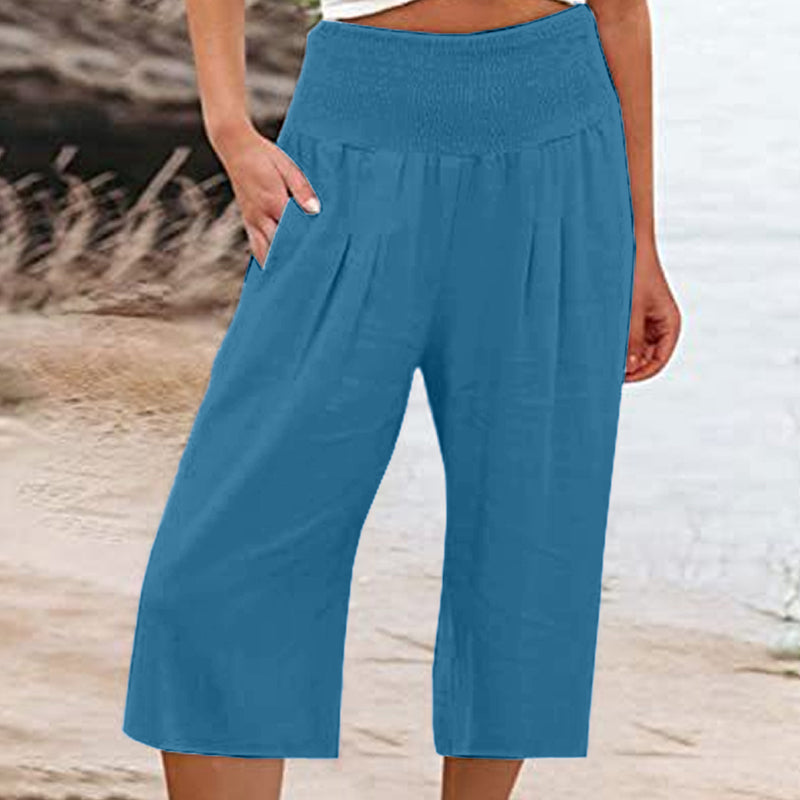 ⏰🔥 TIJDELIJK 50% KORTING! 👖 Lichtgewicht cropped broek voor dames met elastische taille (S-3XL) – Comfortabel, soepel vallend & perfect voor casual zomeroutfits ✨🌿