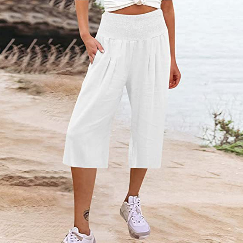 ⏰🔥 TIJDELIJK 50% KORTING! 👖 Lichtgewicht cropped broek voor dames met elastische taille (S-3XL) – Comfortabel, soepel vallend & perfect voor casual zomeroutfits ✨🌿