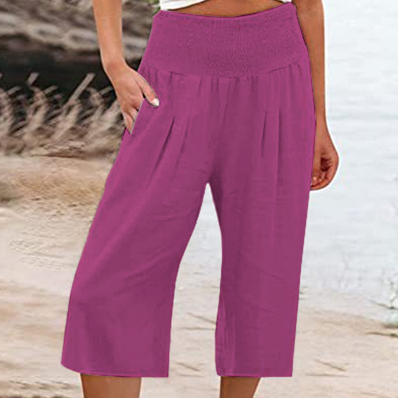 ⏰🔥 TIJDELIJK 50% KORTING! 👖 Lichtgewicht cropped broek voor dames met elastische taille (S-3XL) – Comfortabel, soepel vallend & perfect voor casual zomeroutfits ✨🌿