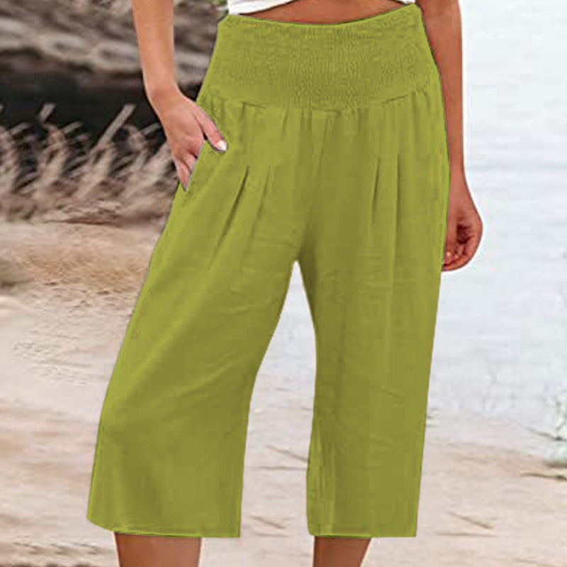 ⏰🔥 TIJDELIJK 50% KORTING! 👖 Lichtgewicht cropped broek voor dames met elastische taille (S-3XL) – Comfortabel, soepel vallend & perfect voor casual zomeroutfits ✨🌿