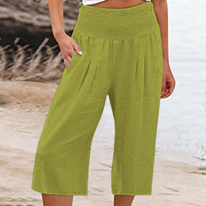 ⏰🔥 TIJDELIJK 50% KORTING! 👖 Lichtgewicht cropped broek voor dames met elastische taille (S-3XL) – Comfortabel, soepel vallend & perfect voor casual zomeroutfits ✨🌿