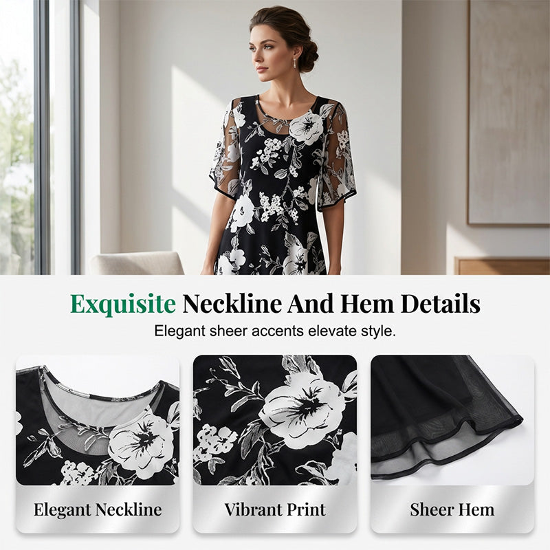 ✨NIEUW & AANBIEDING｜Chiffonjurk met bloemenprint, losse pasvorm en elegant👗