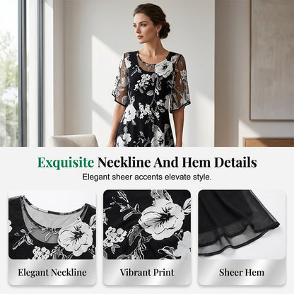 ✨NIEUW & AANBIEDING｜Chiffonjurk met bloemenprint, losse pasvorm en elegant👗
