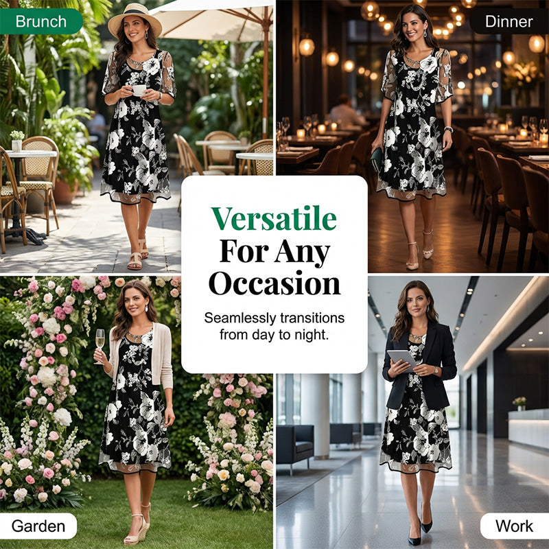 ✨NIEUW & AANBIEDING｜Chiffonjurk met bloemenprint, losse pasvorm en elegant👗
