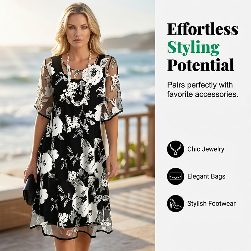 ✨NIEUW & AANBIEDING｜Chiffonjurk met bloemenprint, losse pasvorm en elegant👗