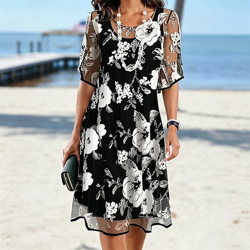 ✨NIEUW & AANBIEDING｜Chiffonjurk met bloemenprint, losse pasvorm en elegant👗