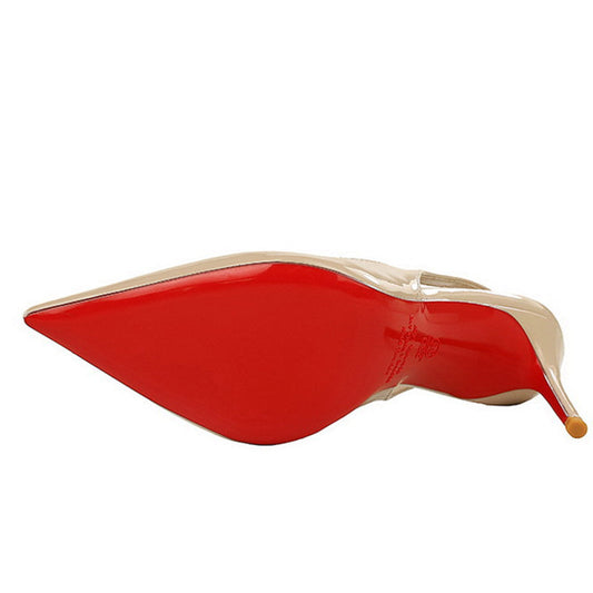 Damesslingback stiletto's met spitse neus van lakleer
