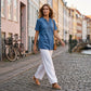 📢📢 50% KORTING !! ⏰ Ademende casual top voor dames met denimlook
