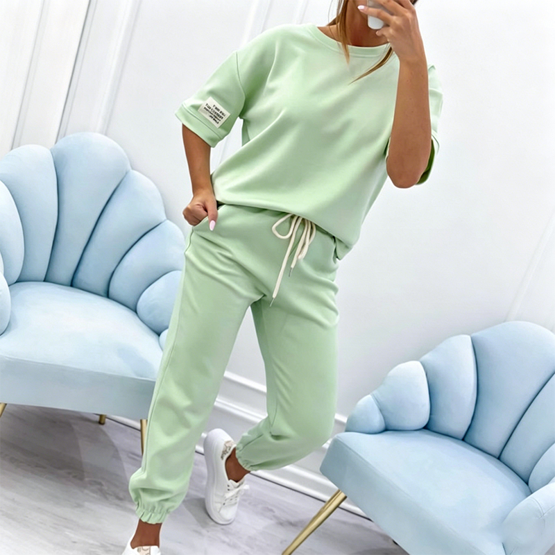 ⏰🔥TIJDELIJK 50% KORTING! 💥Casual set met top met korte mouwen en broek voor dames