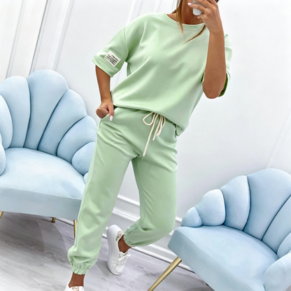 ⏰🔥TIJDELIJK 50% KORTING! 💥Casual set met top met korte mouwen en broek voor dames